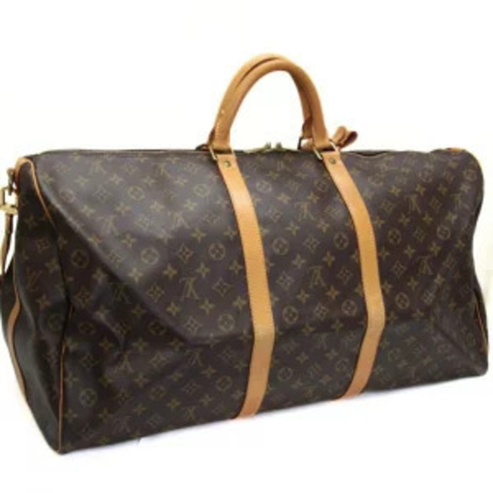 Louis Vuitton Keepall Boston Monogram Bandouliere Bag Brown